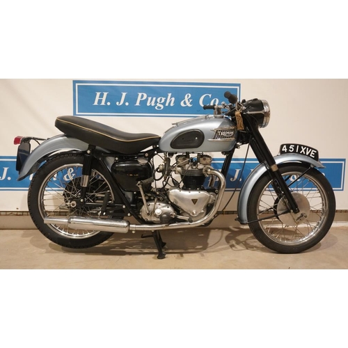 630 - Triumph T110 motorcycle. 1958. 647cc. Engine no & frame no matching- T110017007. Reg. 451 XVE. V5