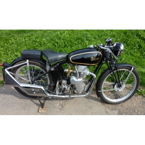 673A - Velocette Mac Special motorcycle. Pre-war. 350cc. Girder forks, 3 stay frame special, all alloy engi... 