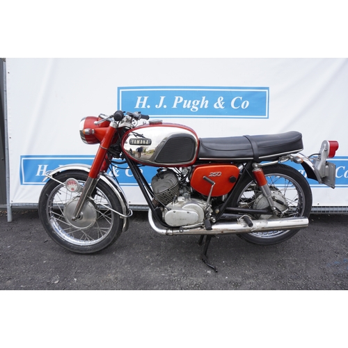 745 - Yamaha YD55 250cc motorcycle. 1967. 2 Stroke twin. Runs and drives. Reg. LAE 528E