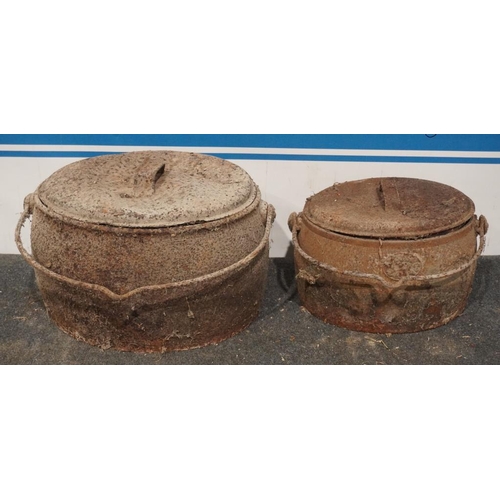 301 - 2 Cast iron cooking pots