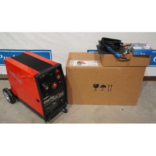 334 - Clarke MIG 255 TEC 250A mig welder. 240V, single phase, brand new in box