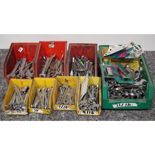 353 - Large quantity of assorted spanners +VAT