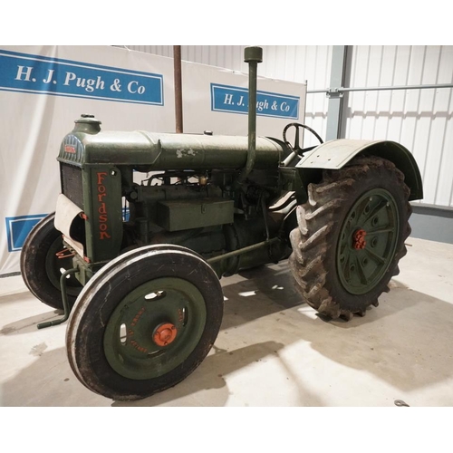 103 - Fordson Standard tractor, green wide wing. restored, SN.908342 Reg. BBW 75