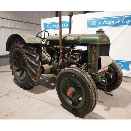 103 - Fordson Standard tractor, green wide wing. restored, SN.908342 Reg. BBW 75