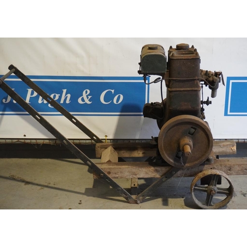 145 - Bamfords 1 1/2HP stationary engine on trolley. SN.V13154