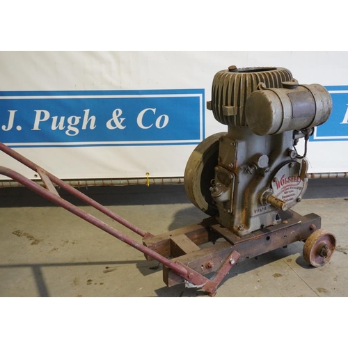 147 - Wolseley WD1/11 1 1/2HP stationary engine, SN. 12587, on 2 wheel trolley