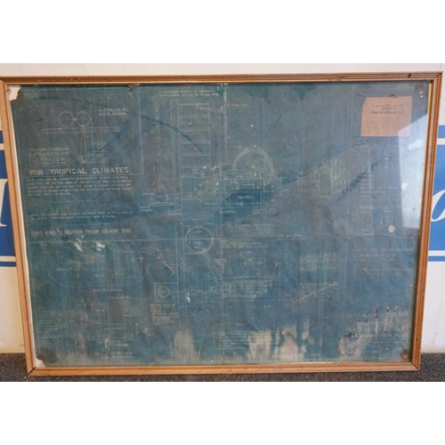 22 - Blackstone specification chart, framed