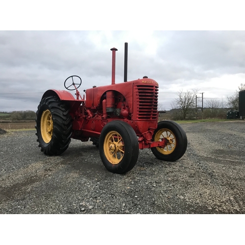 118 - Massey Harris Pacemaker tractor. 1938.Twin power model.  Runs, older restoration. SN 111721