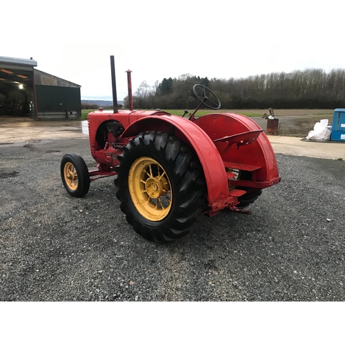 118 - Massey Harris Pacemaker tractor. 1938.Twin power model.  Runs, older restoration. SN 111721