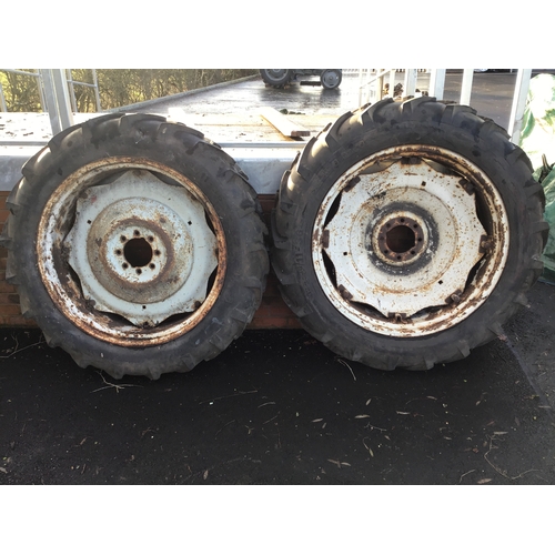 126 - Pair of rear tractor tyres