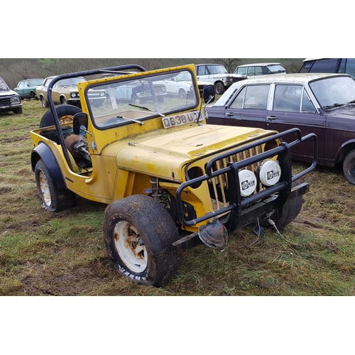 212 - Jago Jeep kit car. Based on Ford Mk1 Escort. No engine. Reg. Q838 UDW. No docs