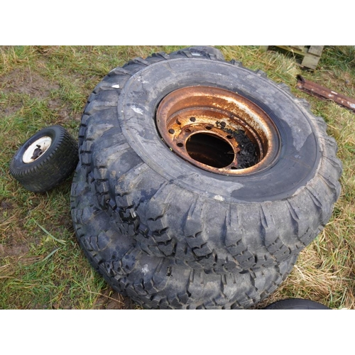 91 - Pair of dumper wheels and tyres