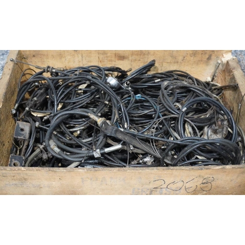 46 - Crate of British motorcycle control cables. NOS