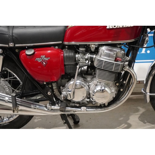 677 - Honda CB750 Four motorcycle. 1971. Starts and runs well. Immaculate condition. Engine no. CB750- E10... 