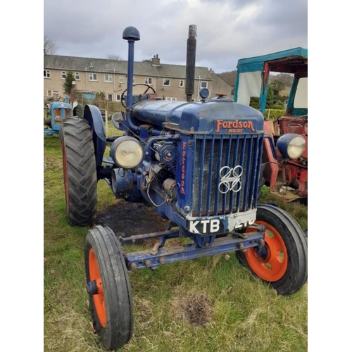 1589 - Fordson E27N tractor. P6 engine, all original, Goodyear tyres, lights, good runner. No docs