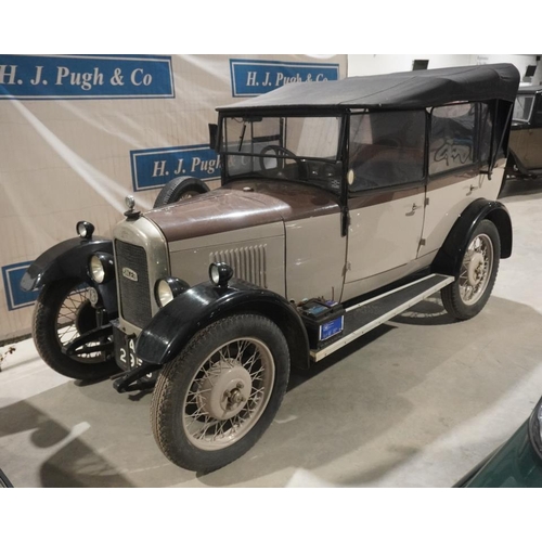 349 - Singer Junior 4dr Tourer car. 1929. Good original interior with black leather seats. Previously owne... 