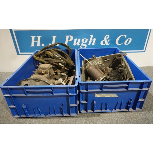 73 - 2 Boxes of Daimler V8 spares including manifold