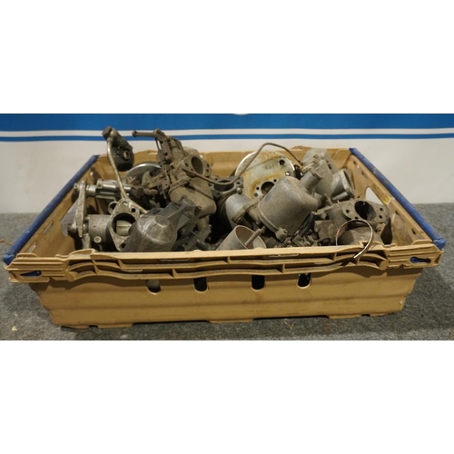 77 - Box of assorted SU carburettors