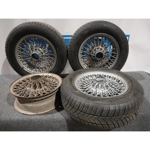 95 - 4 MGB Wheel rims and 3 tyres