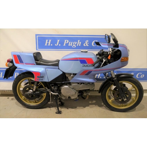 353 - Ducati Pantah 500SL. 1982. 500cc MOT in 2017. 5spd bevel driven engine. c/w certificate. Reg. RKU 30... 