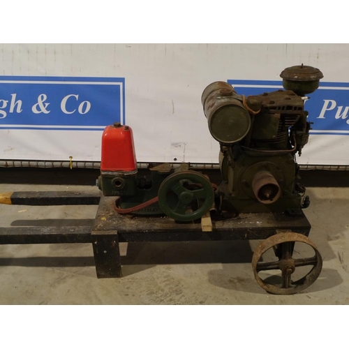 112 - Stationary engine with Lister water pump on trolley