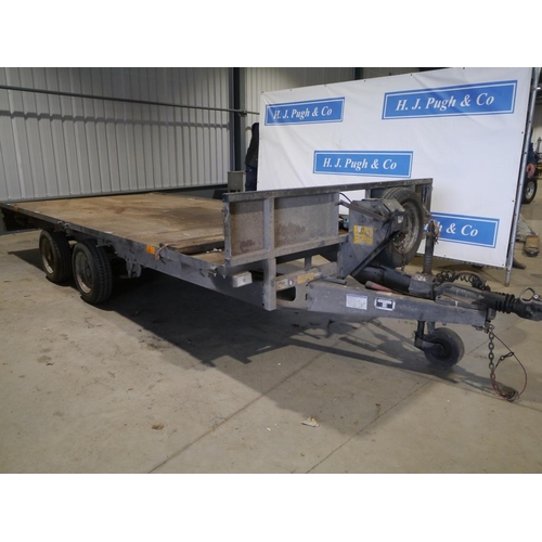 122 - Ifor Williams Twin axle trailer with winch & sides. Type KFG 35. 14ft. 3500kg
