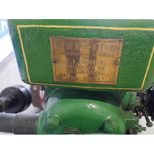 124 - Duz-Go stationary engine on trolley. 2 1/2 HP manufactured in the USA.
