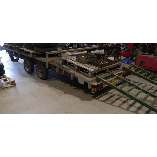 136 - Twin Axle Lyton trailer with heavy duty ramps & winch. 16ft. 2700kg