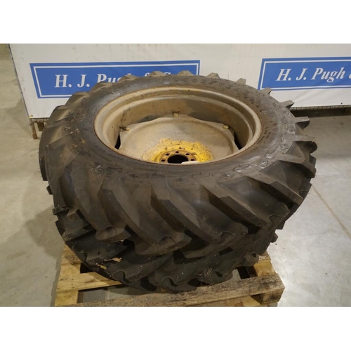 89 - Pair of tractor rear wheels & tyres, 12.4.28
