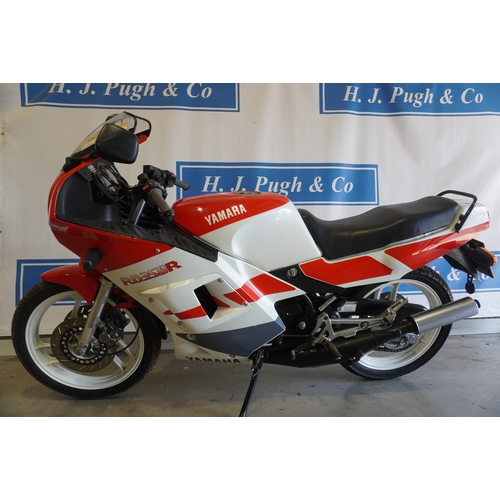 388 - Yamaha RD350 motorcycle. 1995. 347cc. Low mileage bike.   C/w old MOT papers, old invoice and tax ce... 