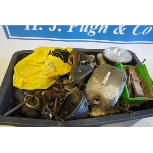 196 - Box of motorcycle spares