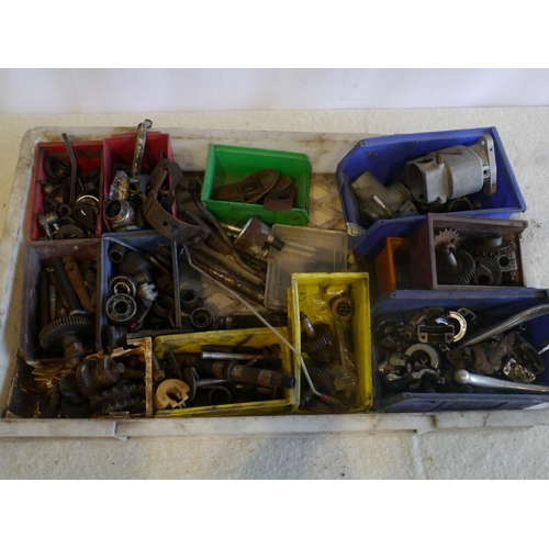 34 - Box of motorcycle engine accessories