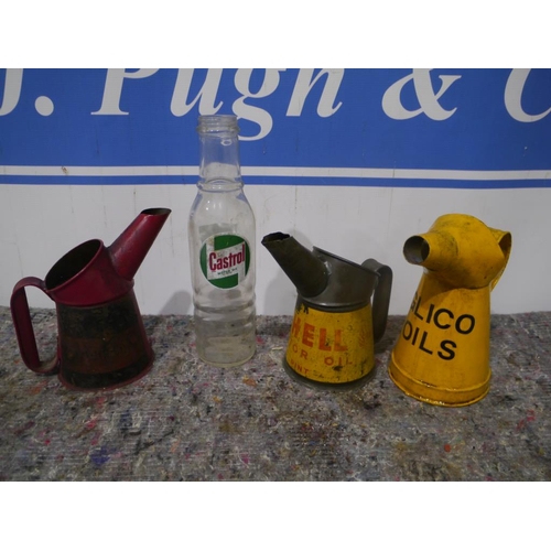 456 - Castrol jar and cans to include Shell