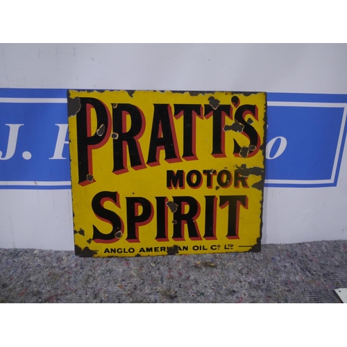 460 - Pratts Motor Spirit double sided enamel sign 18x21