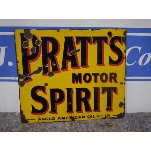 460 - Pratts Motor Spirit double sided enamel sign 18x21