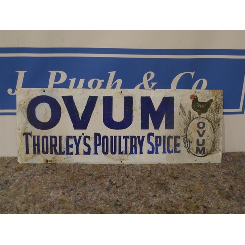 462 - Ovum Thorleys poultry spice enamel sign 12x33