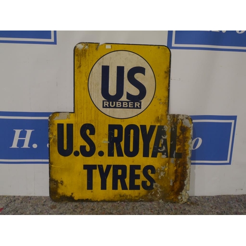 463 - US Royal tyres aluminium sign 31x28