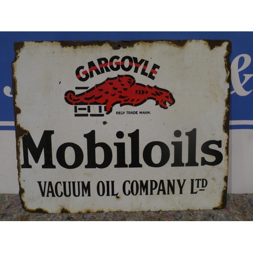 470 - Gargoyle mobiloils vacuum oil company LTD double sided enamel sign 16x20