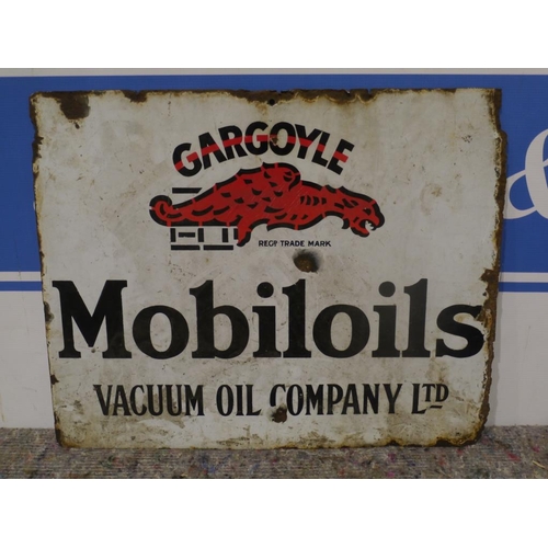 470 - Gargoyle mobiloils vacuum oil company LTD double sided enamel sign 16x20