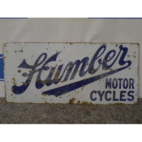 471 - Humber Motorcycles enamel sign 23x30