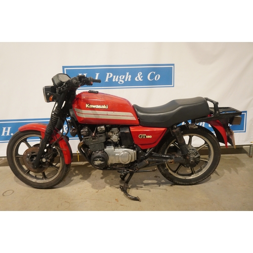 402 - Kawaski GT550 motorcycle. 1991. Good restoration project. Engine runs. Frame no- KZ550G-015159 Engin... 