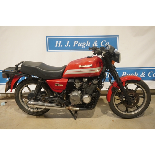 402 - Kawaski GT550 motorcycle. 1991. Good restoration project. Engine runs. Frame no- KZ550G-015159 Engin... 