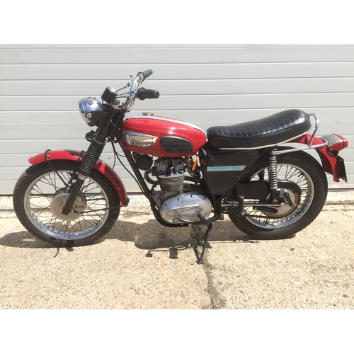 406 - Triumph TR25W Trophy motorcycle. 1970. Starts and runs. 250cc. In good original condition with the p... 