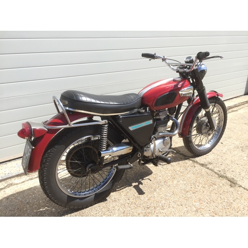 406 - Triumph TR25W Trophy motorcycle. 1970. Starts and runs. 250cc. In good original condition with the p... 