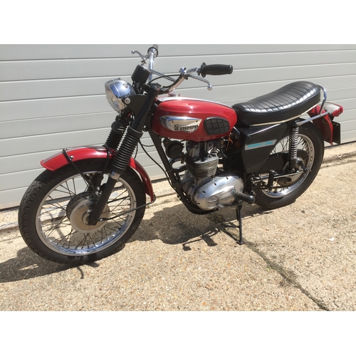 406 - Triumph TR25W Trophy motorcycle. 1970. Starts and runs. 250cc. In good original condition with the p... 