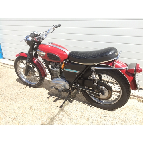 406 - Triumph TR25W Trophy motorcycle. 1970. Starts and runs. 250cc. In good original condition with the p... 