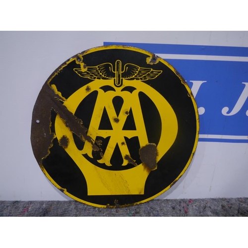 497 - AA double sided enamel sign 18