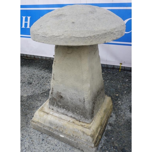 181 - Staddle stone with top on base 25x19