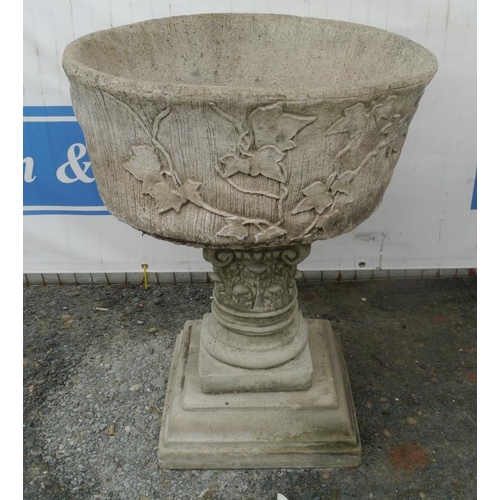 345 - Floral patterned urn on stand 31x25