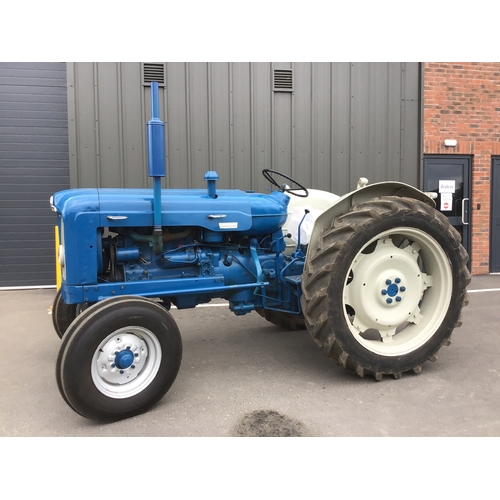 137A - Fordson Major new performance tractor, 4 cylinder Diesel engine, stars and runs well. Original tin w... 